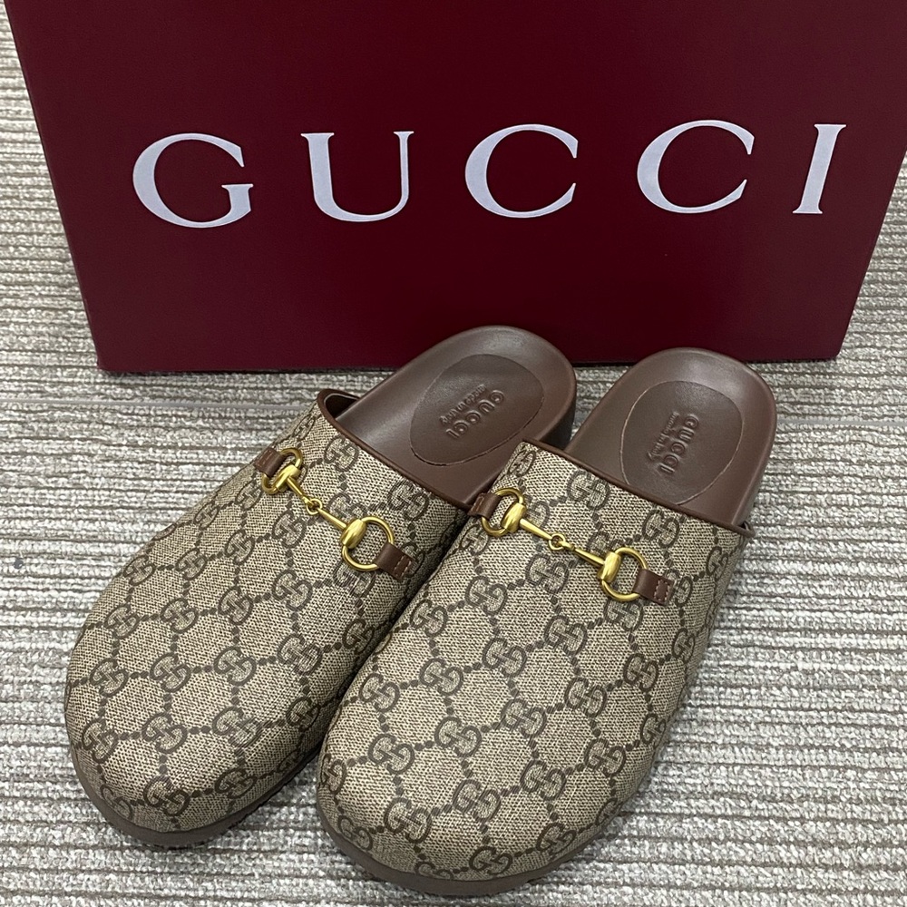 Gucci Women's Brown GG Canvas Horsebit Mule